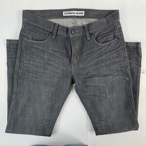 Express Gray Slim Straight Men's Jeans